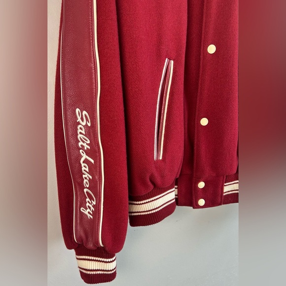 VTG Y2K Roots Canada Men’s Varsity Bomber Jacket 2002 Salt Lake City Olympics L - Picture 3 of 12